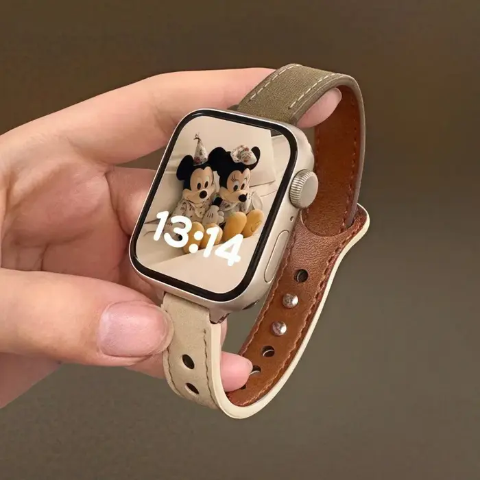 Bracelet en cuir Silm pour Apple Watch, 46mm 42mm 40mm 38mm 41mm 44mm 45mm 49mm, bracelet fin iWatch série 11 10 9 8 7 6 SE 5 4 Ultra3/2