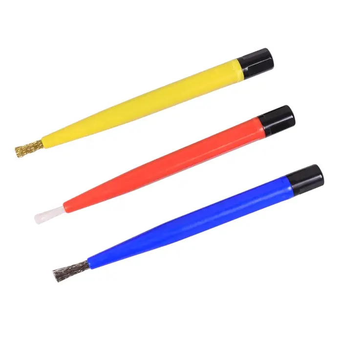Brosse de nettoyage pour mouvement de montre, stylo à brosse en fibre de verre/laiton/fil d'acier, forme de stylo, outil de polissage et de nettoyage pour pièces de montre