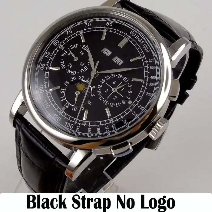 42mm Corgeut montre automatique pour hommes montres mécaniques jour Date mois année calendrier multi