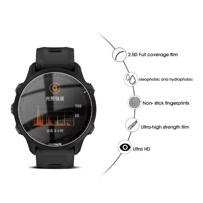 Protecteur d'écran en verre pour montre intelligente Garmin