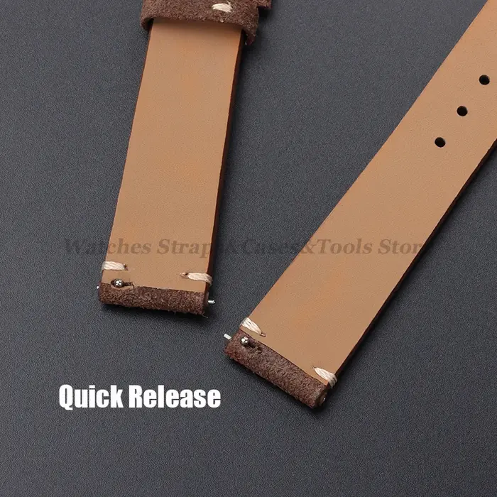 Bracelet de montre en cuir suédé véritable vintage