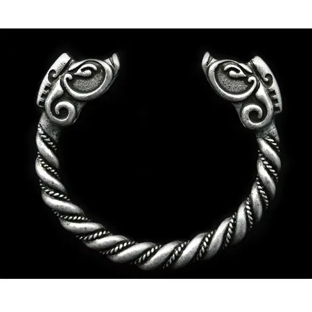 Bracelet tibétain en argent fait à la main pour homme, manchette Viking personnalisable, loup sauvag