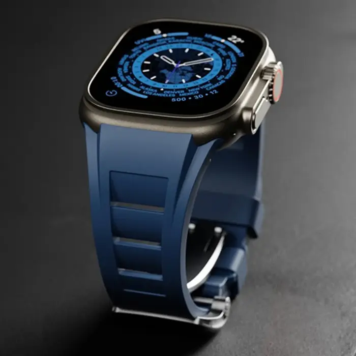 Bracelet souple pour Apple Watch Ultra 4, séries 3, 12, 11, 10, 9, 8, 7, SE. Bracelet de sport en ca