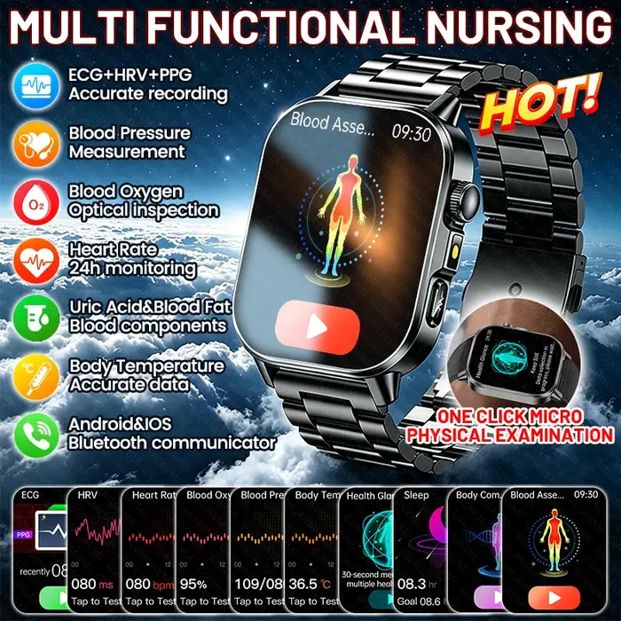 Nouvelle montre connectée ECG pour hommes et femmes