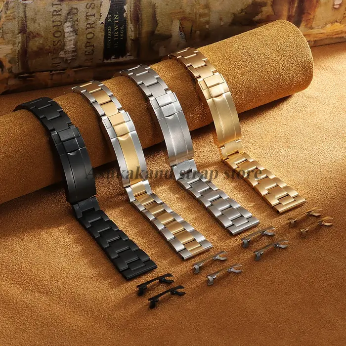 Bracelet de montre de luxe à extrémité plate incurvée