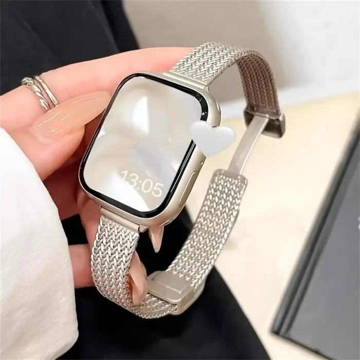 Bracelet magnétique en métal mince de luxe pour IWatch 10 9 8 7 SE 6