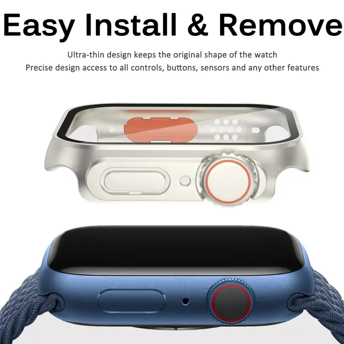 Verre + boîtier pour Apple Watch 44mm 45mm 41mm 40mm 42mm 38mm couvercle de protection d'écran changement Ultra pare-chocs iWatch série 9 8 7 SE 6 5 4
