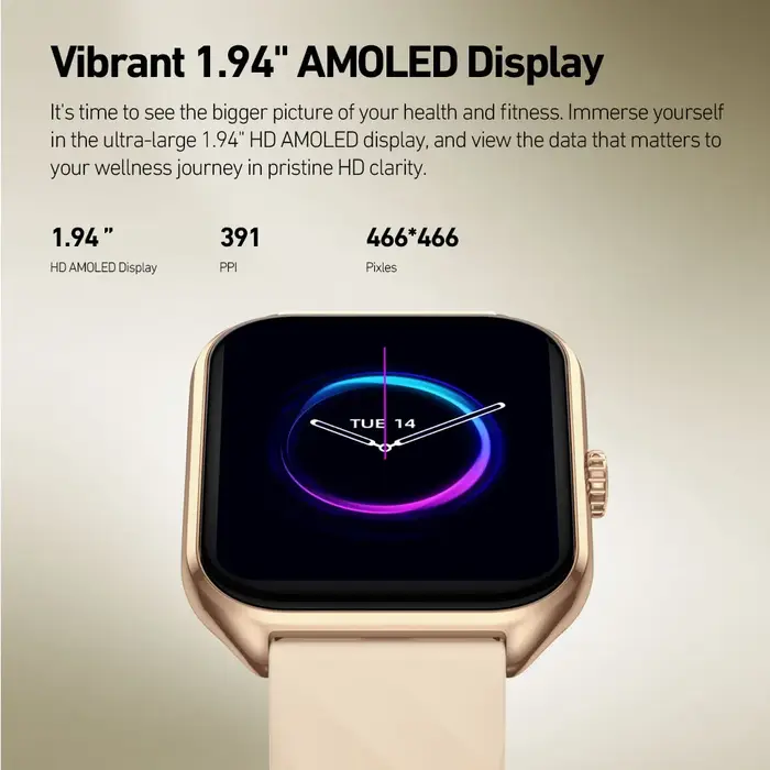 Zeblaze GTS 4 appel vocal montre intelligente 1.94 "HD AMOLED affichage 100 + Modes sportifs fréquence cardiaque SpO2 surveillance de la santé Smartwatch