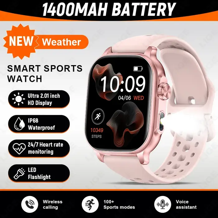 Montres intelligentes d'extérieur pour femmes, GPS, suivi de trajet, batterie 1400mAh, étanche IP68,