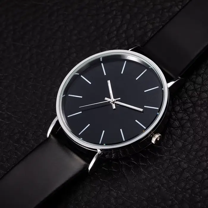 Relogio Masculino – montre-bracelet à Quartz en cuir pour hommes