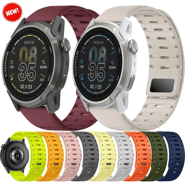 Bracelet en Silicone de 22mm pour montre COROS PACE Pro/4 APEX 4