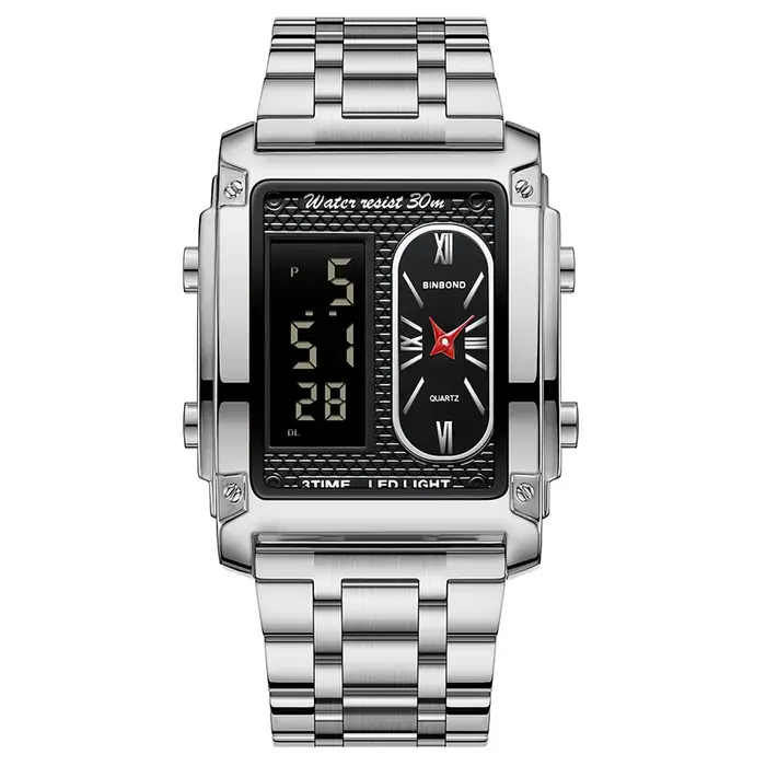 UTHAI H37 mode carré Double écran montre numérique pour hommes léger luxe loisirs sport étanche montre à Quartz pour hommes