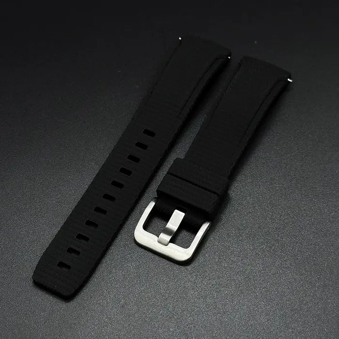Nouveau bracelet de montre incurvé en FKM 20mm 21mm 22mm, bracelet de montre en caoutchouc vulcanisé