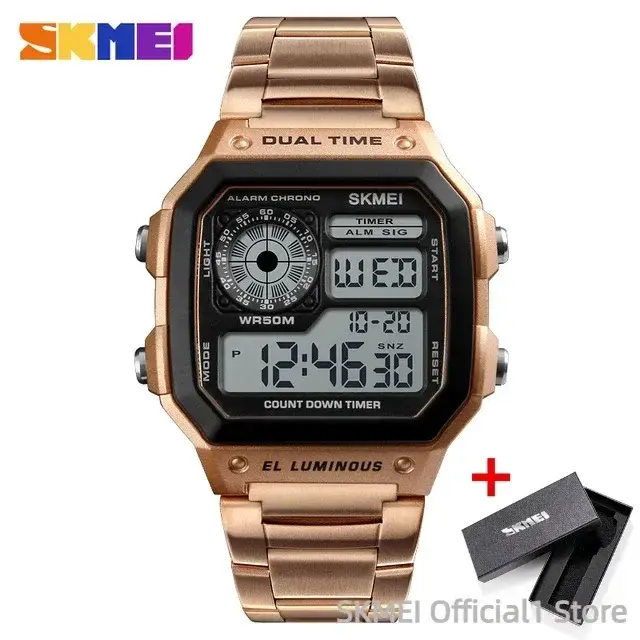 SKMEI 1335 montre numérique pour hommes rétro sport étanche Chrono électronique