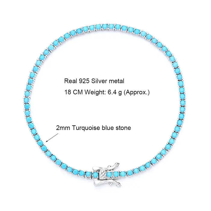 Bracelet de Tennis en argent pur 2 mm