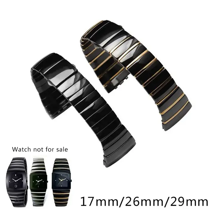 Shengmeirui-Bracelet de montre en céramique pour hommes et femmes, bracelet de haute qualité pour la série Rado Sintra, 17mm, 26mm, 29mm