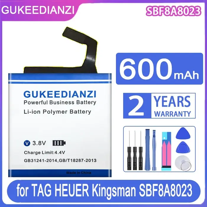 Batterie de montre intelligente 600mAh pour montre intelligente TAG HEUER CONNECTED Kingsman SBF8A80