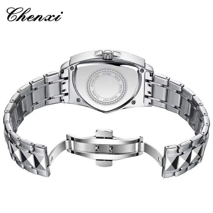 CHENXI homme d'affaires montre cadran triangulaire Unique luxe lumineux Quartz étanche montres pour hommes bracelet en acier inoxydable