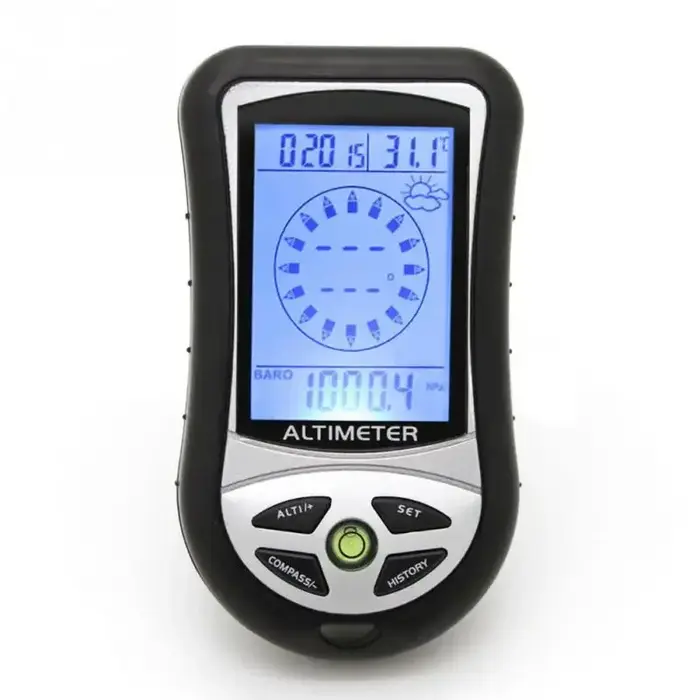 Altimètre numérique LCD 8 en 1, baromètre, thermo température, calendrier, horloge, capteur de roule