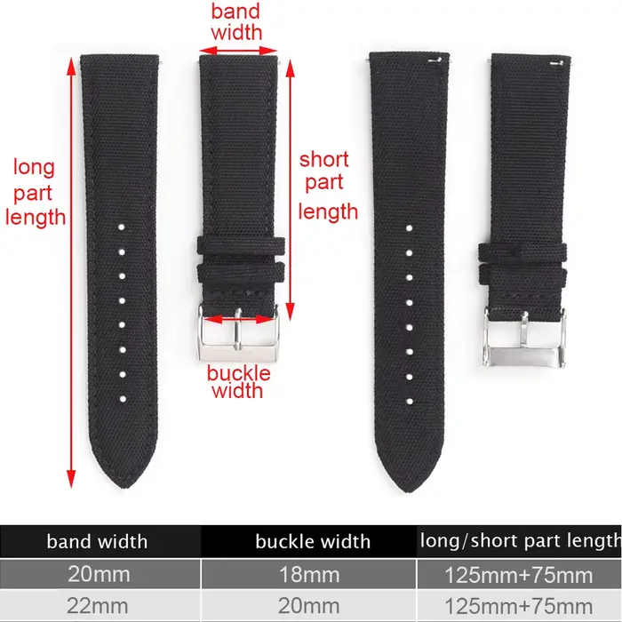 Bracelet de montre en tissu voile étanche