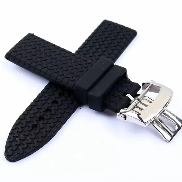 Bracelet de montre en caoutchouc de Silicone souple et Durable, adapté à Chopard Mille Miglia/GTS – 21mm 23mm, bracelet noir étanche, fermoir à déploiement