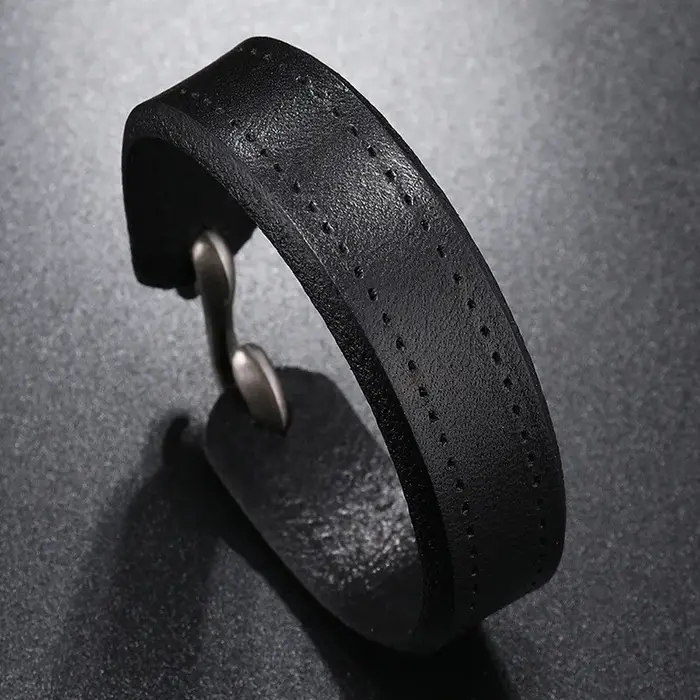 ZORCVENS Vintage en cuir véritable Wrap cordon manchette Bracelet pour main poignet Bracelet hommes 