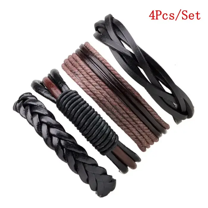 Bracelets en cuir tressé pour hommes