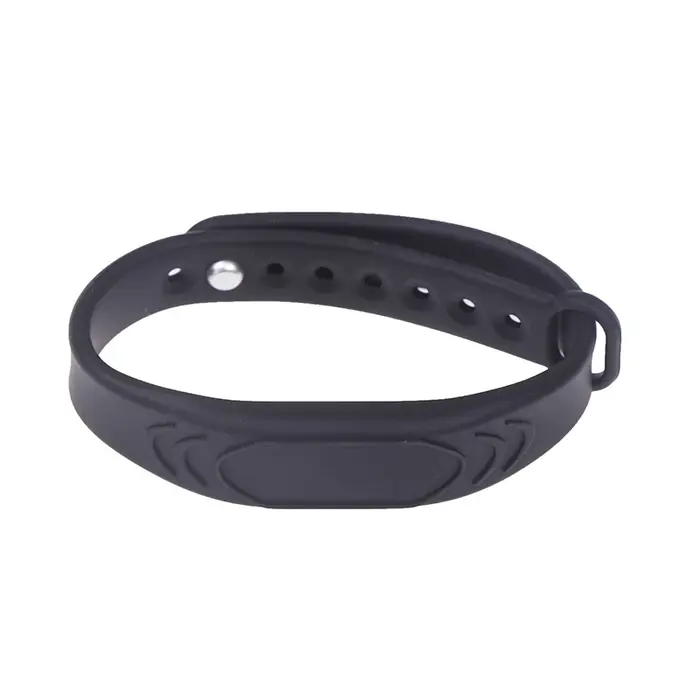 Bracelet RFID en Silicone, 125KHz/13.56MHz, puce IC 14443A, étanche, réglable, avec puce intelligent