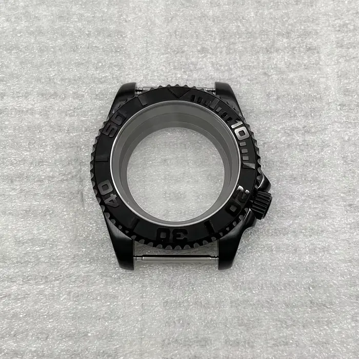 40mm SKX007 boîtier de montre noir 3.8 couronne GMT sous