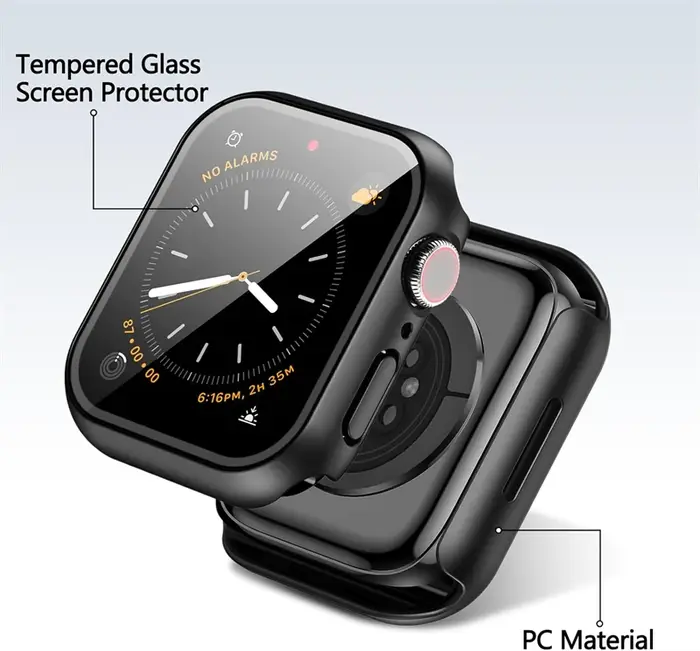 Protecteur d'écran en verre + étui pour Apple Watch 10 9 8 45mm 41mm 44mm 40mm S10 42mm 46mm