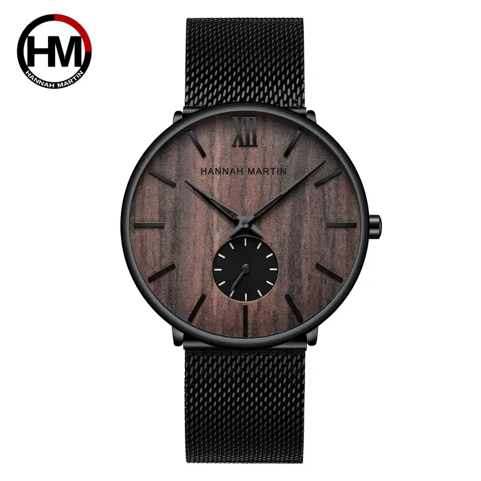 Hannah Martin-Montre-bracelet en acier inoxydable pour homme