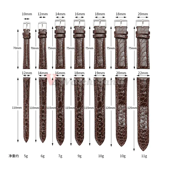 Bracelet de montre à motif crocodile