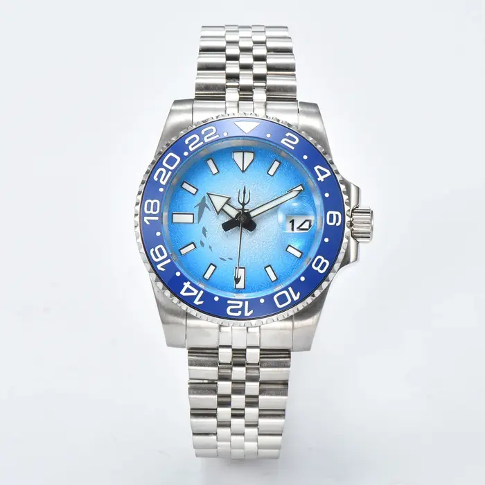 PARNSRPE-Montre Mécanique existent de Plongée pour Homme, Cadran Dégradé Flash Mars, Lunette en Céra