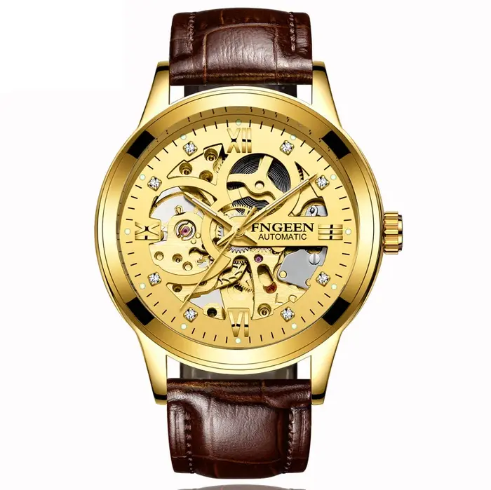 Montres mécaniques authentiques BINBOND pour hommes, luxe, lumineuses, étanches, automatiques, tourb