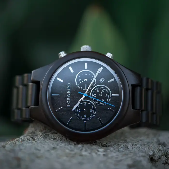 BOBO BIRD-Montre-bracelet chronographe en bois à quartz pour homme