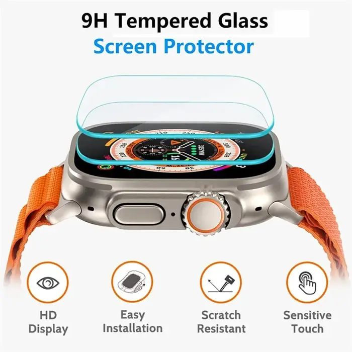 5 pièces verre trempé pour Apple Watch Ultra 2 49mm protecteur d'écran anti-rayures iWatch