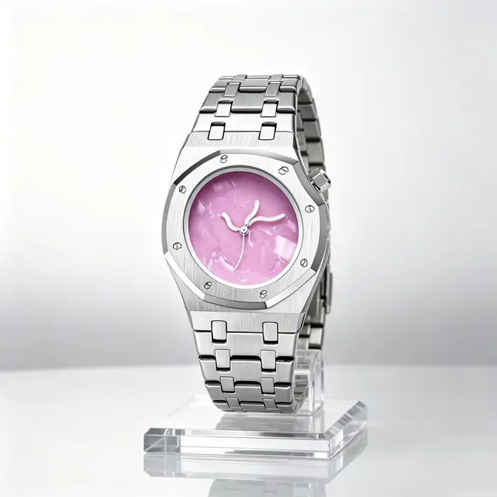 Nouvelle Montre de Luxe pour Homme 2026 – Cadran Marbre Rose