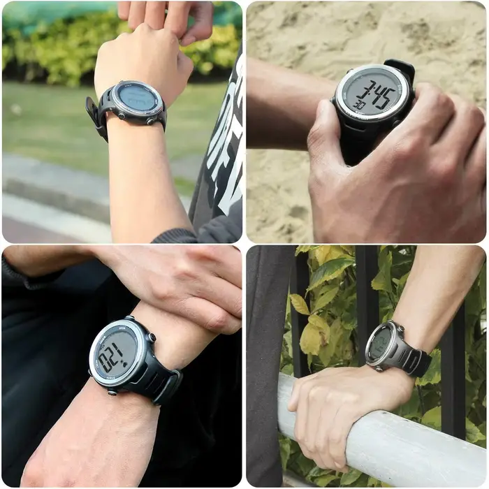 Montre de sport numérique sans fil pour hommes et femmes