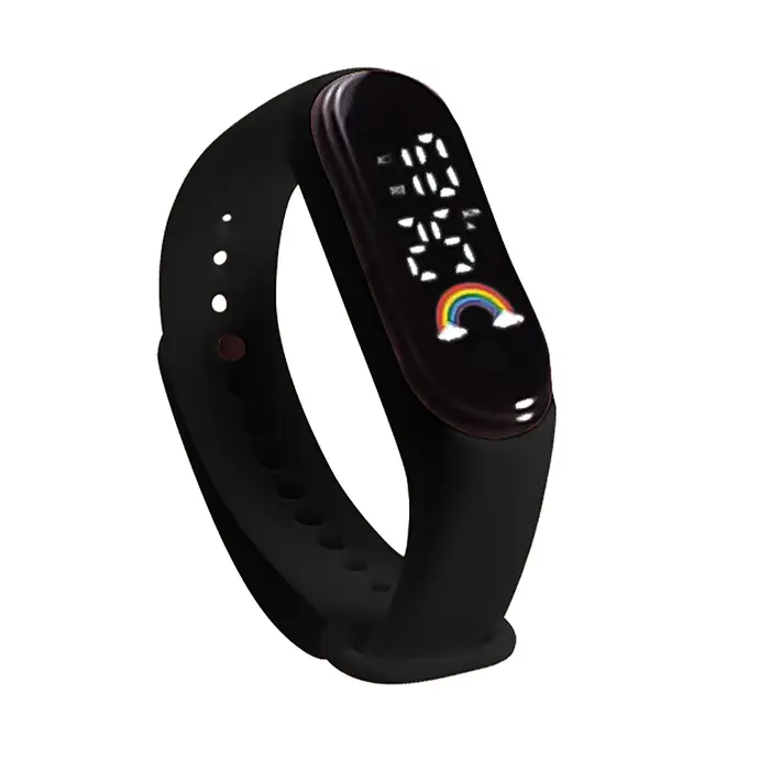 Montre numérique pour enfants, étanche, intelligente, tactile, LED, multicolore, pour sports de plei