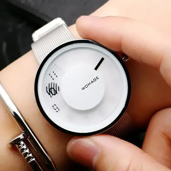 2019 mode vente chaude marque Womage femmes homme Unsex maille acier montre-bracelet Style populaire Quartz étudiant montres concepteur Unique