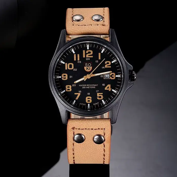 Hommes montres Masculino Relogio armée militaire mâle montre à Quartz bracelet en cuir décontracté Cool