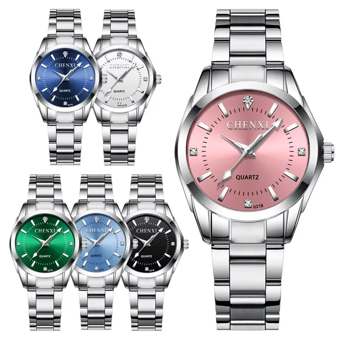Montres de luxe pour femmes, en acier inoxydable, analogique lumineux à Quartz