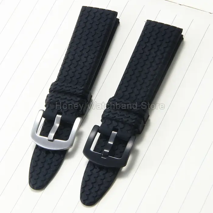 Accessoire de montre en Silicone noir 23mm, résistant aux produits chimiques, Interface droite à séchage rapide, pour Chopard Mille Miglia 168997 168511