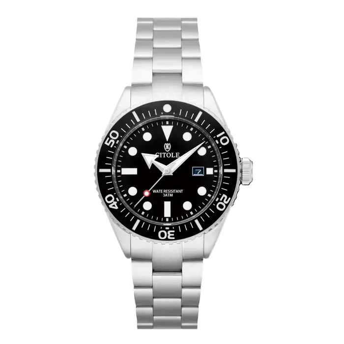 Montre CT2002 avec mouvement à quartz MIYOTA 2115, boîtier fin en acier inoxydable de 42 mm, fermoir