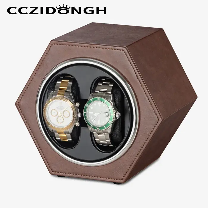 CCZIDONGH Remontoir de montre automatique 2 emplacements en bois