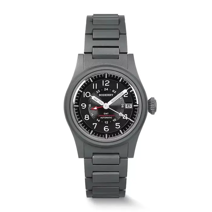 BODERRY hommes montre automatique 38MM Pliot titane mécanique montre-bracelet plongeur 10Bar étanche saphir lumineux mis5 9075