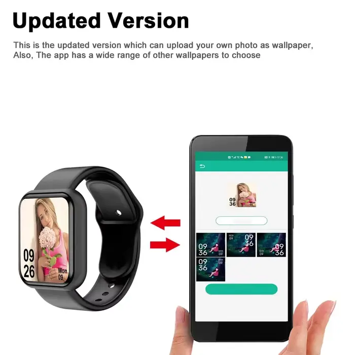 Montre intelligente femmes hommes contrôle de la musique Bluetooth calories moniteur de Fitness Smartwatch course