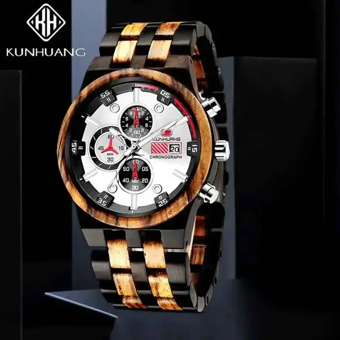 Montre en bois KUNHUANG pour homme
