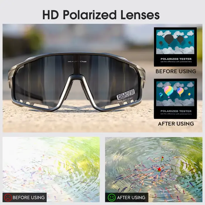 Kapvoe lunettes de cyclisme vtt équitation course lunettes de soleil UV400 ski pêche escalade lunett