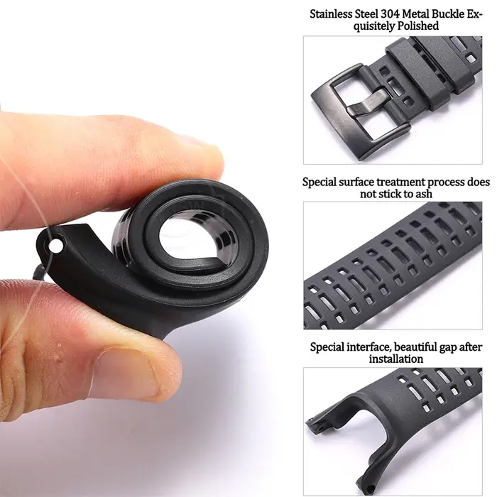 Bracelet de sport étanche en caoutchouc et silicone pour homme